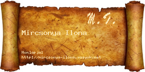 Mircsonya Ilona névjegykártya